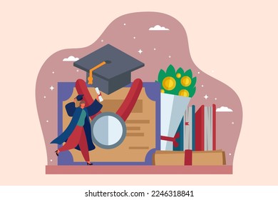Graduation Day Flat Design Illustration
