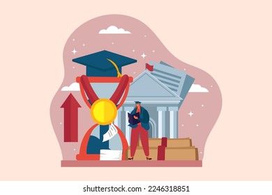 Graduation Day Flat Design Illustration