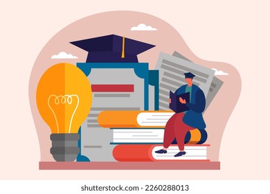 Graduation Day Flat Design Illustration