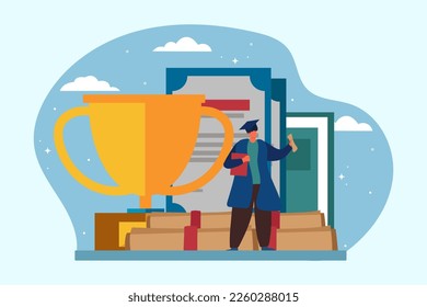 Graduation Day Flat Design Illustration
