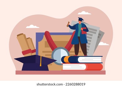 Graduation Day Flat Design Illustration