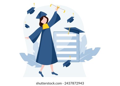 Graduation Day Flat Design Illustration