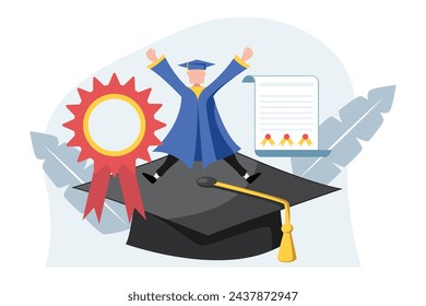 Graduation Day Flat Design Illustration