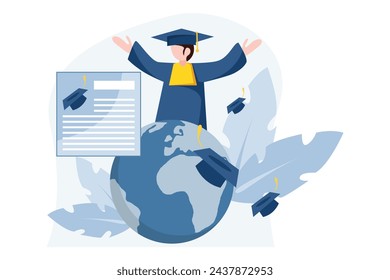 Graduation Day Flat Design Illustration