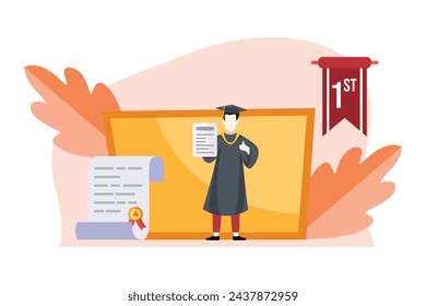 Graduierung Tag flache Design-Illustration