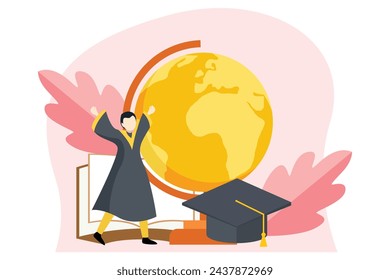 Graduation Day Flat Design Illustration