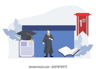 Graduation Day Flat Design Illustration