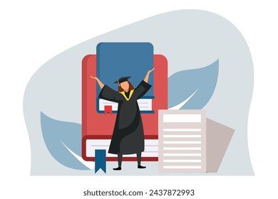 Ilustración de diseño plano del día de graduación