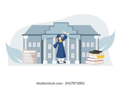 Graduation Day Flat Design Illustration