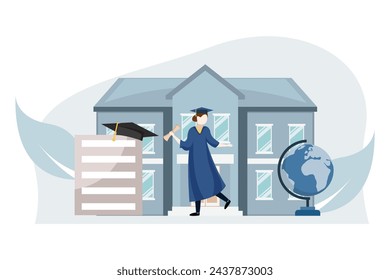 Graduation Day Flat Design Illustration