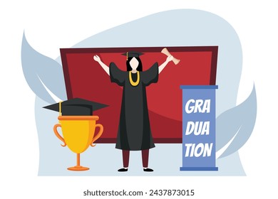 Graduation Day Flat Design Illustration