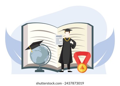 Graduation Day Flat Design Illustration