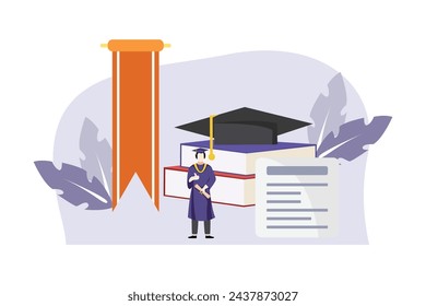 Graduation Day Flat Design Illustration