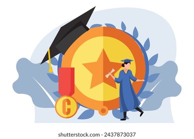 Graduation Day Flat Design Illustration