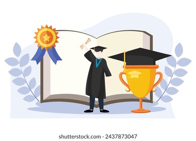 Graduation Day Flat Design Illustration