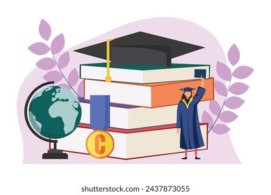 Graduation Day Flat Design Illustration
