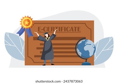 Graduation Day Flat Design Illustration