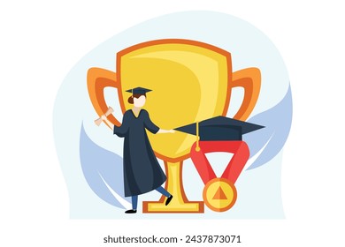 Graduation Day Flat Design Illustration