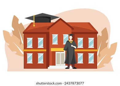 Graduation Day Flat Design Illustration