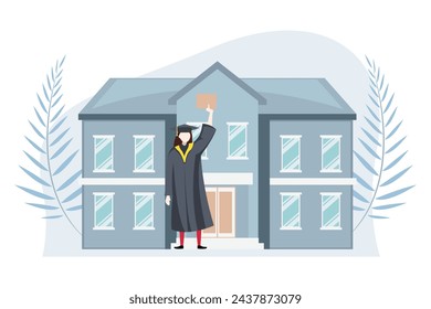Graduation Day Flat Design Illustration