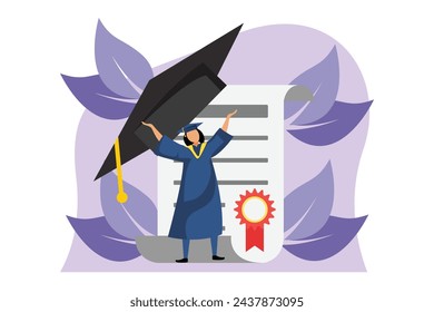 Graduation Day Flat Design Illustration