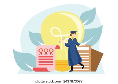 Graduation Day Flat Design Illustration