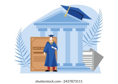 Graduation Day Flat Design Illustration