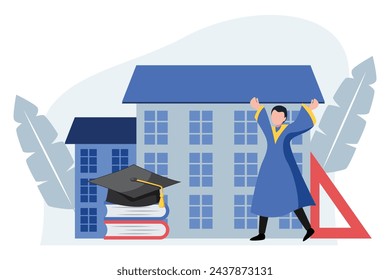 Graduation Day Flat Design Illustration