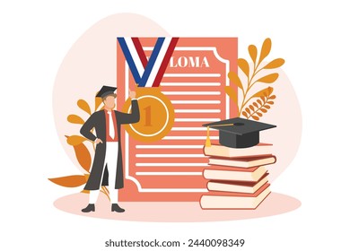 Graduation Day Flat Design Illustration