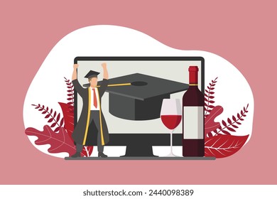 Graduation Day Flat Design Illustration