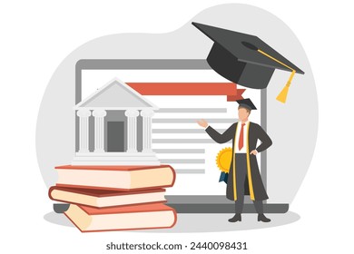 Graduation Day Flat Design Illustration