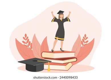 Graduation Day Flat Design Illustration