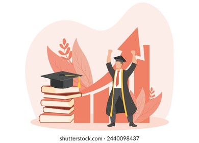 Graduation Day Flat Design Illustration