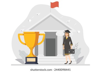 Graduation Day Flat Design Illustration