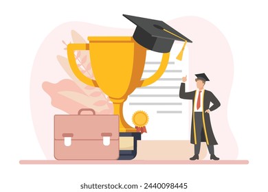 Graduation Day Flat Design Illustration