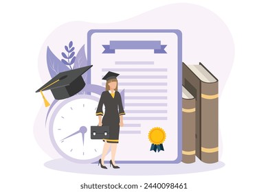 Graduation Day Flat Design Illustration