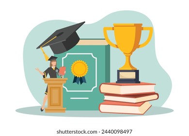 Graduation Day Flat Design Illustration