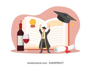 Graduation Day Flat Design Illustration