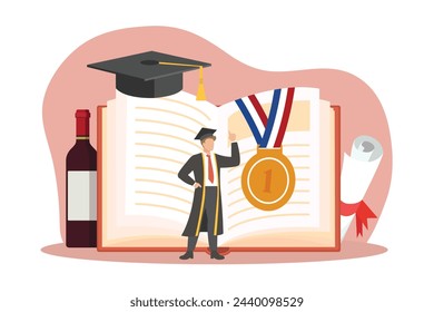 Graduation Day Flat Design Illustration