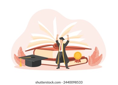 Graduation Day Flat Design Illustration