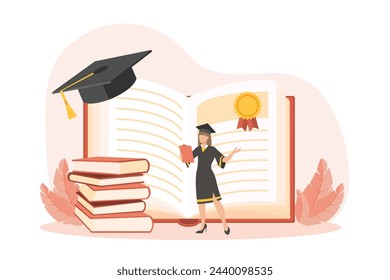 Ilustración de diseño plano del día de graduación