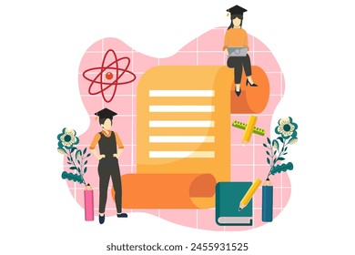 Graduation Day Flat Design Illustration