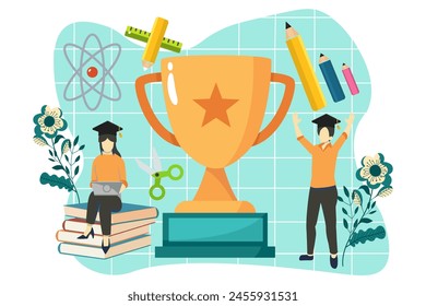 Graduation Day Flat Design Illustration