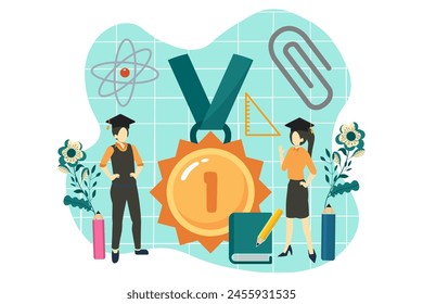 Graduation Day Flat Design Illustration