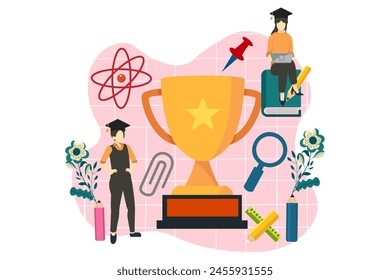 Graduation Day Flat Design Illustration