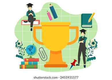 Graduation Day Flat Design Illustration