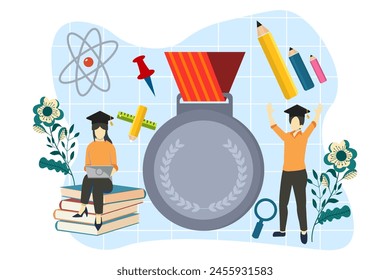 Graduation Day Flat Design Illustration