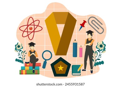 Graduation Day Flat Design Illustration