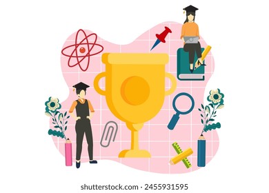 Graduation Day Flat Design Illustration