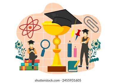 Graduation Day Flat Design Illustration